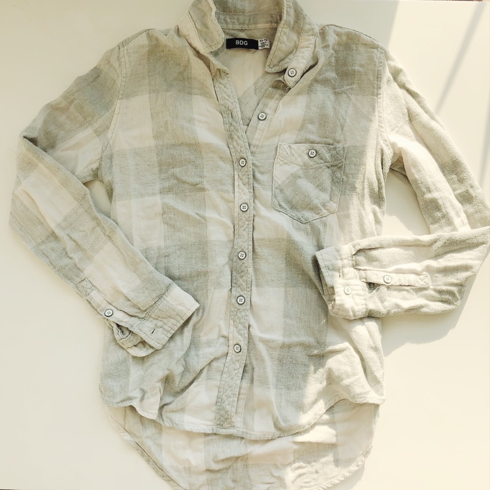 Urban outfitters Grey and white plaid shirt